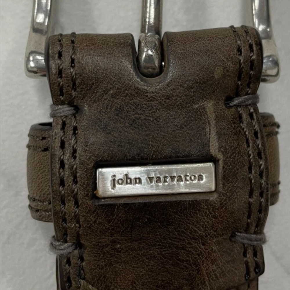 John Varvatos Brown Leather Belt - Picture 4 of 15